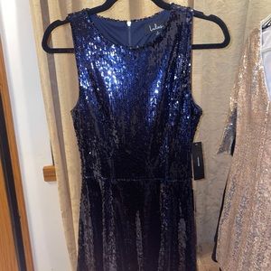 Blue sequin dress